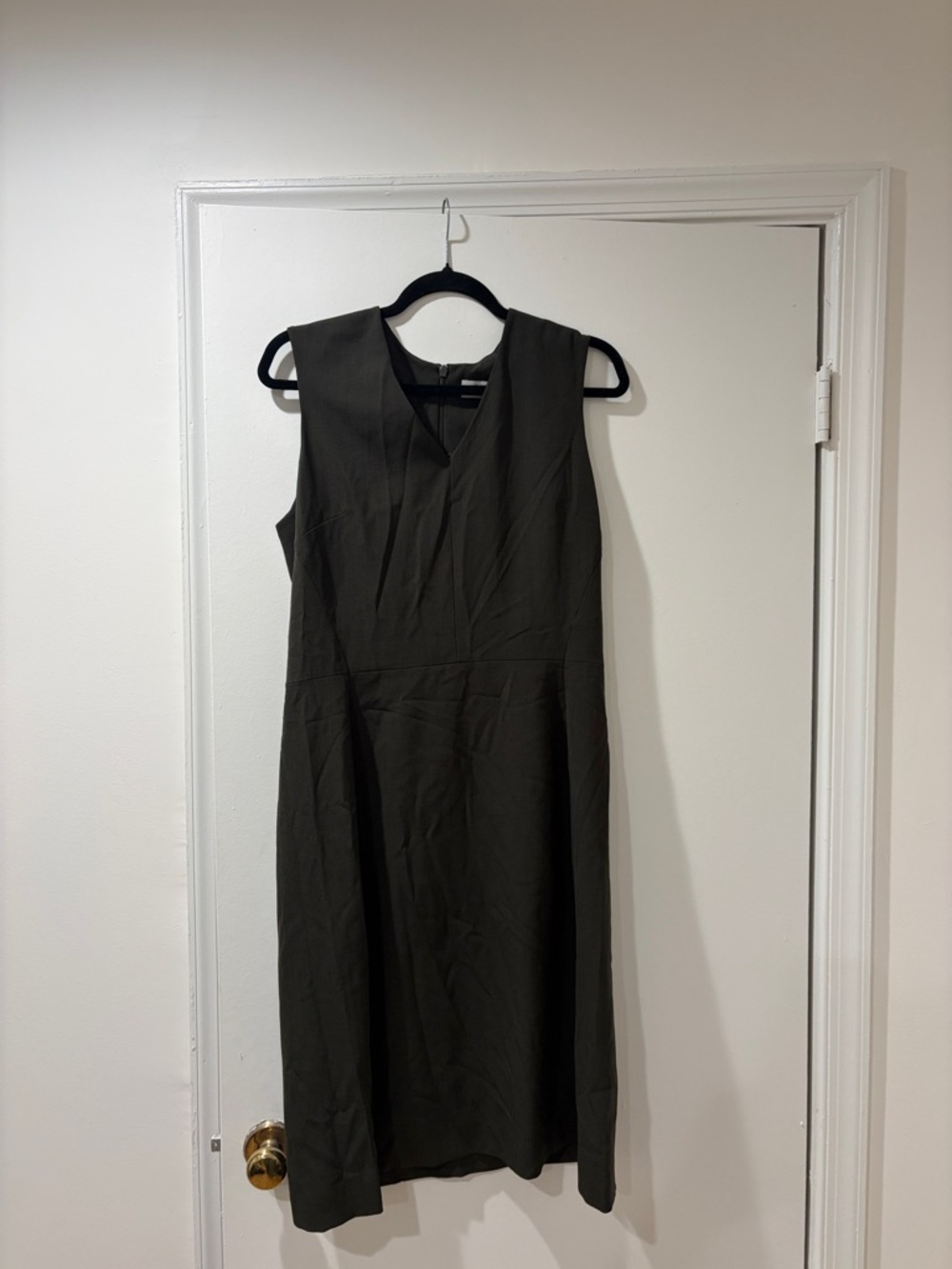 MM Lafleur Sleeveless V-Neck Midi Dress in Olive